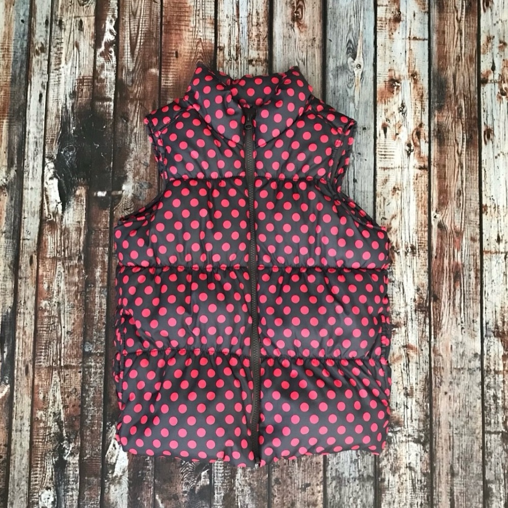Old Navy Polkadot Puffer Vest ~ L (10-12)